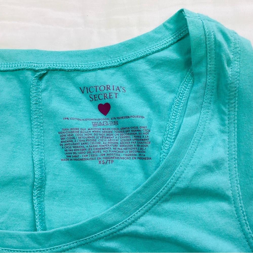 NWT Victoria’s Secret Come Back To Bed Tank Top Teal XS. - Picture 2 of 6